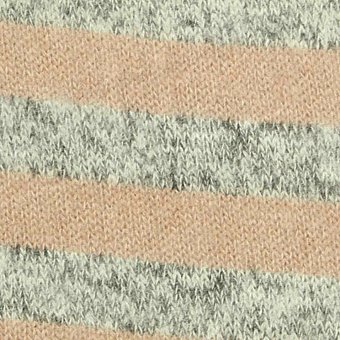 Light Pink Horizontal-Stripe Chunky Knit, Viscose-Poly