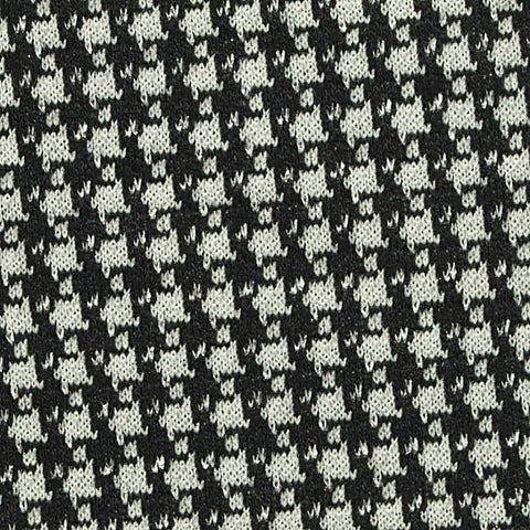 Black Houndstooth Jacquard, Polyester, 260 gsm, 155 cm