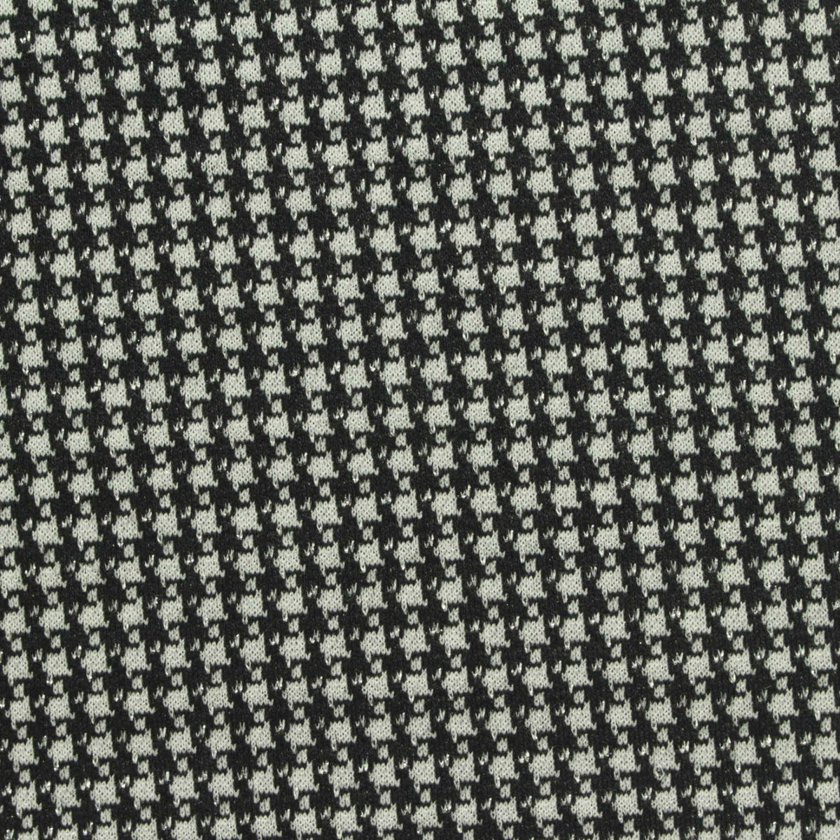 Black Houndstooth Jacquard, Polyester, 260 gsm, 155 cm