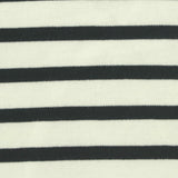 Black Horizontal-Stripe Ponte Knit, Poly-Cotton