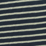 Navy Horizontal-Stripe Interlock Knit, Cotton