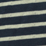 Navy Horizontal-Stripe Interlock Knit, Cotton — texture