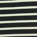 Black Horizontal-Stripe Ponte Knit, Poly-Cotton, 295 gsm, 164 cm