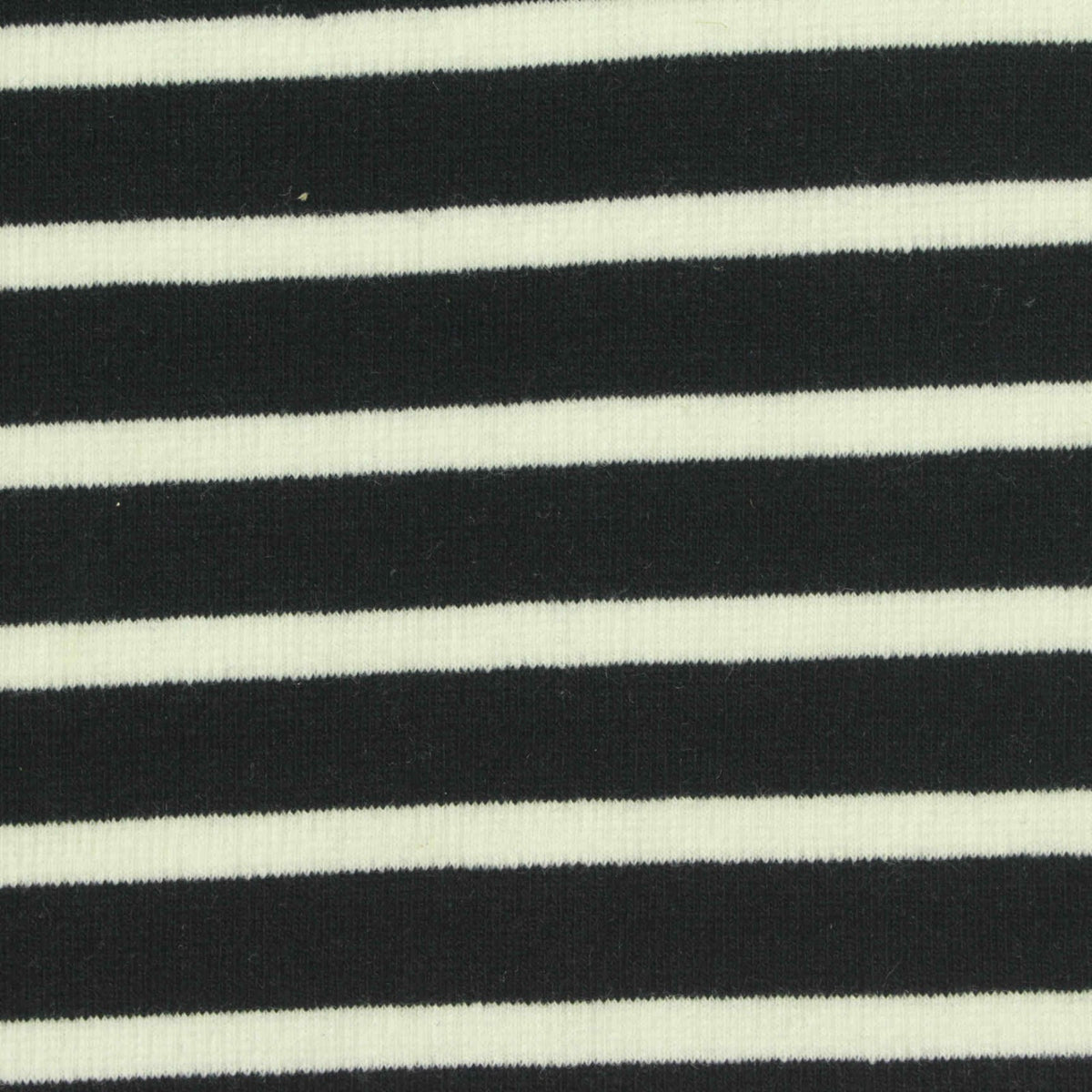 Black Horizontal-Stripe Ponte Knit, Poly-Cotton, 295 gsm, 164 cm
