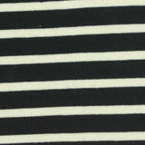 Black Horizontal-Stripe Ponte Knit, Poly-Cotton