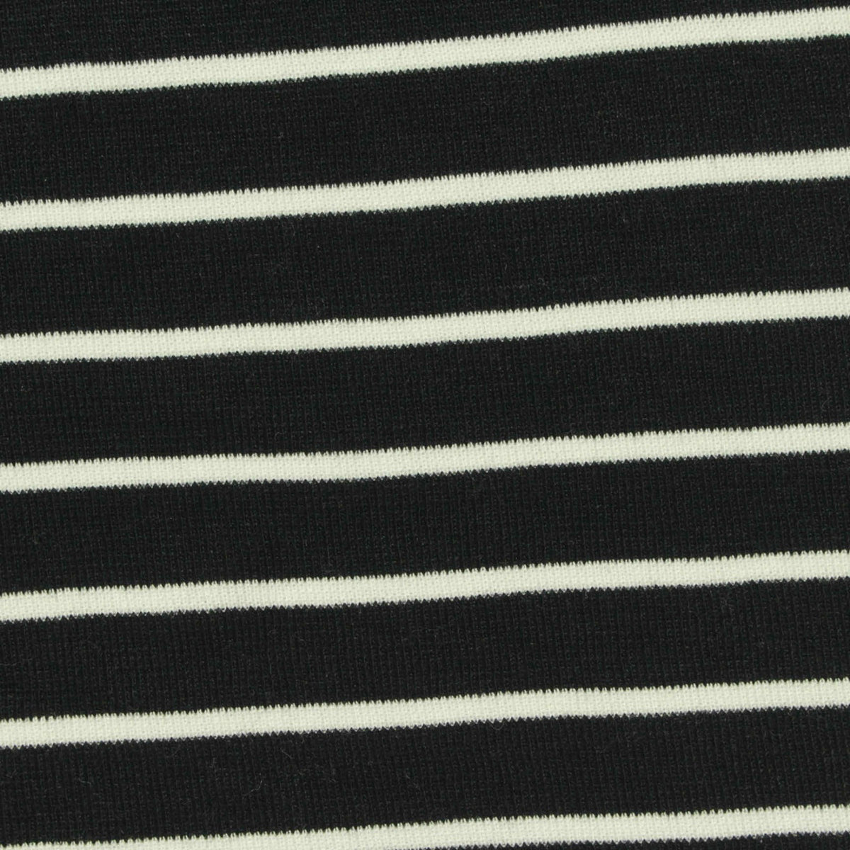 Black Horizontal-Stripe Rib Knit, Viscose, 240 gsm, 165 cm