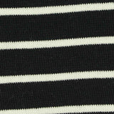Black Horizontal-Stripe Rib Knit, Viscose — texture