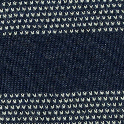 Navy Horizontal-Stripe Mesh, Cotton-Poly