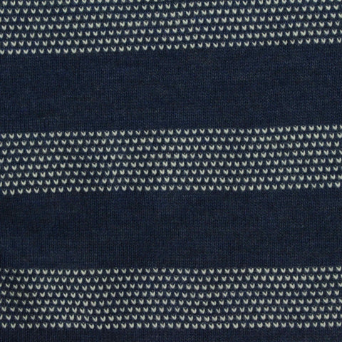 Navy Horizontal-Stripe Mesh, Cotton-Poly