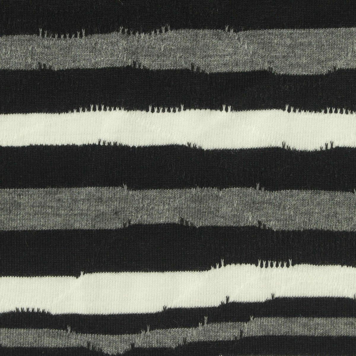 Black Horizontal-Stripe Jersey Knit, Poly-Viscose, 155 gsm, 170 cm