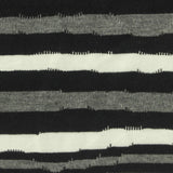 Black Horizontal-Stripe Jersey Knit, Poly-Viscose