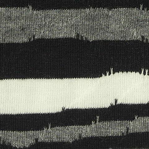 Black Horizontal-Stripe Jersey Knit, Poly-Viscose, 155 gsm, 170 cm