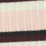 White Horizontal-Stripe Rib Knit, Poly-Viscose — texture