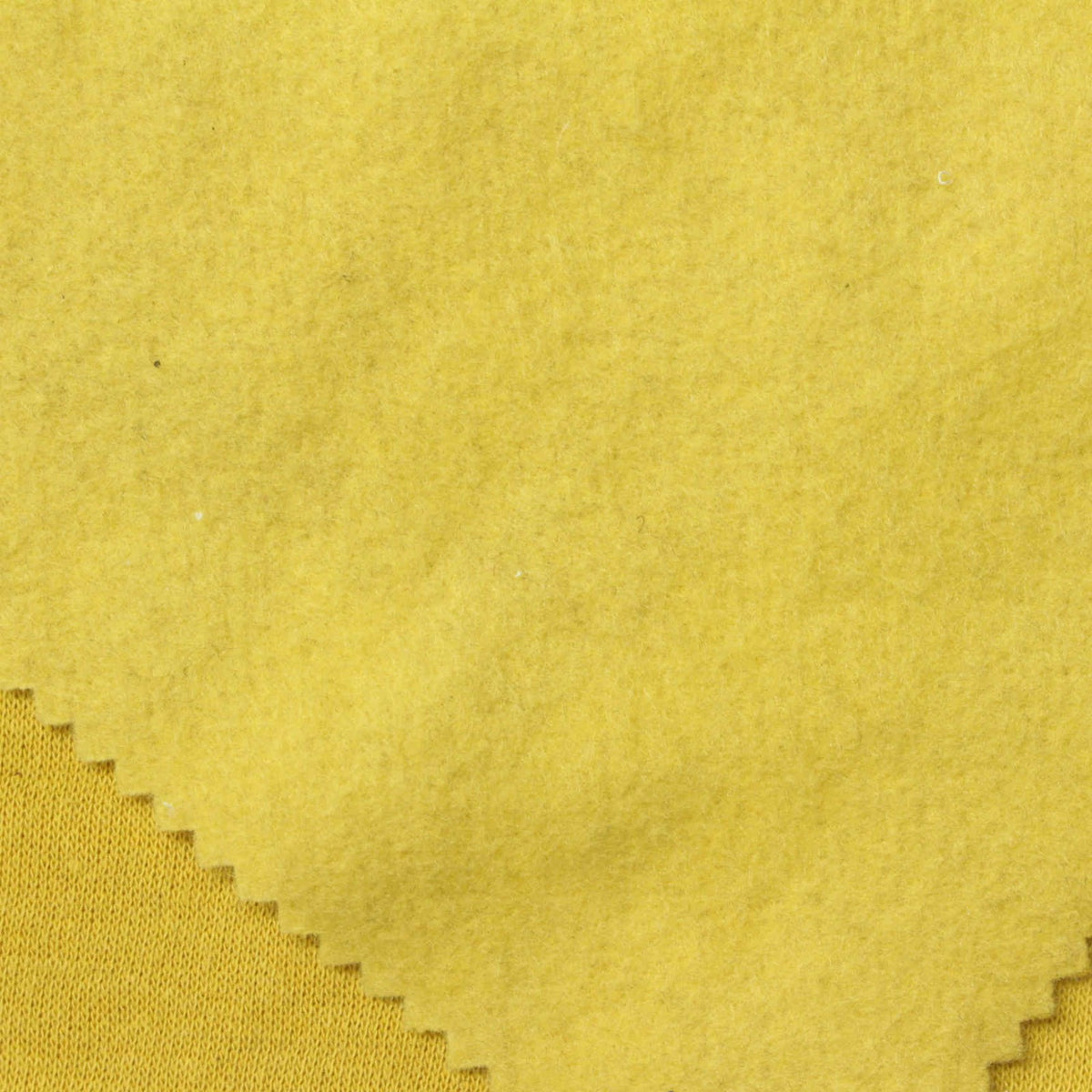 Brushed Polyester Cotton French Terry Fabric, 240 gsm, 155 cm — Yellow