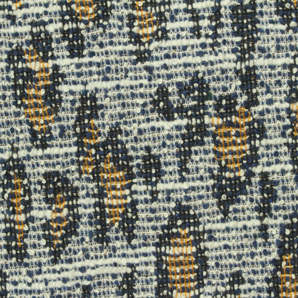 Dark Blue Abstract Bouclé, Poly-Viscose