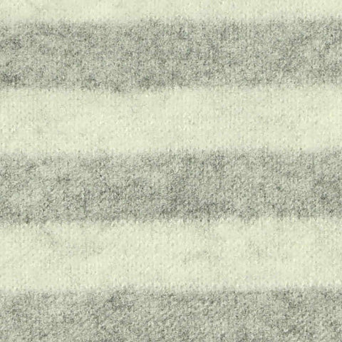 Light Grey Horizontal-Stripe Chunky Knit, Viscose-Poly, 220 gsm