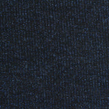 Dark Blue Marl Rib Knit, Viscose-Metallic