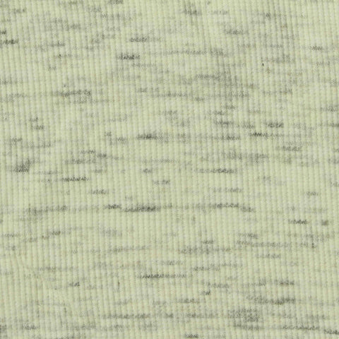 Light Yellow-Green Marl Rib Knit, Cotton-Poly