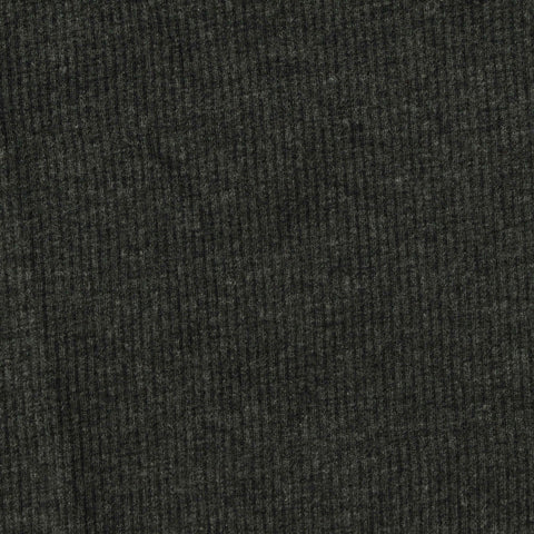 Dark Grey Marl Rib Knit, Poly-Cotton, 310 gsm