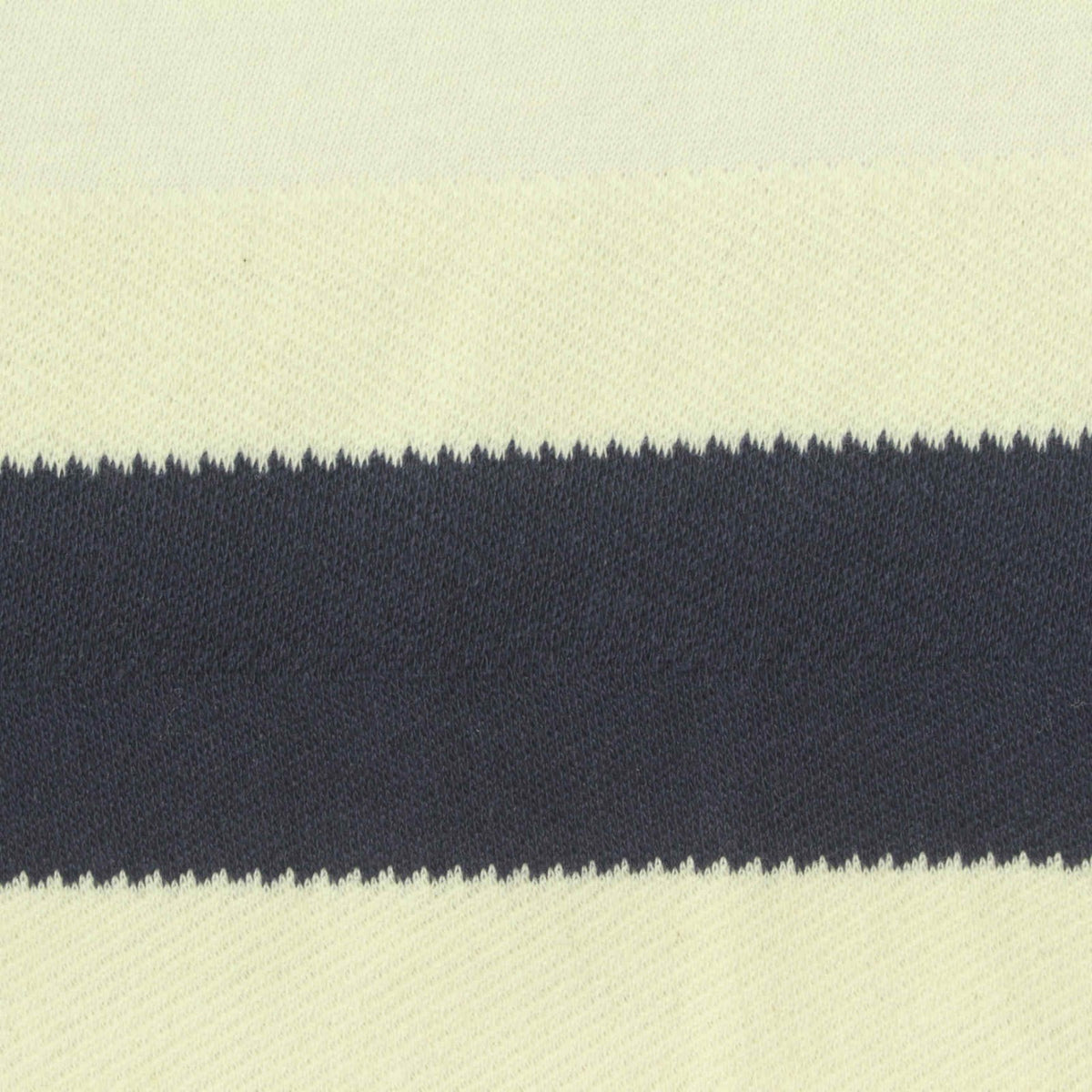 Cream Horizontal-Stripe French Terry, Cotton-Poly