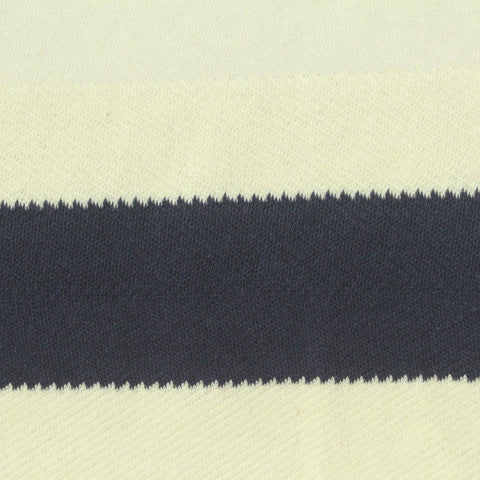 Cream Horizontal-Stripe French Terry, Cotton-Poly