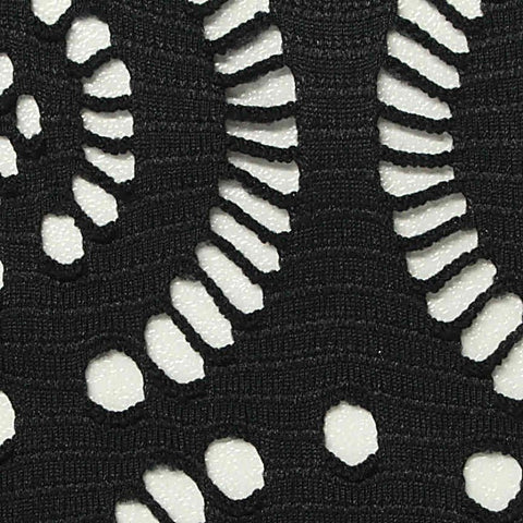 Polyester Stretch Lace Fabric, 190 gsm, 150 cm — Black