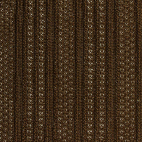 Brown Openwork Pointelle Knit, Polyester