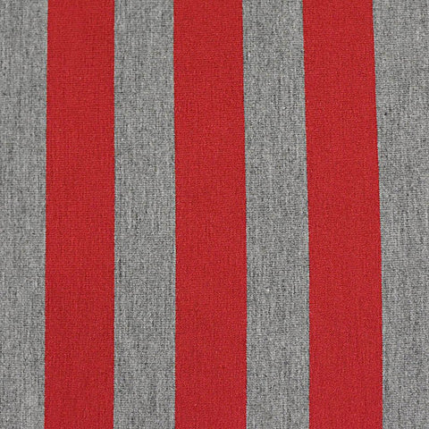 Red Vertical-Stripe Jersey Knit, Poly-Viscose