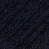 Jacquard 100% Polyester Pointelle Knit Fabric, 310 gsm, 140 cm — Navy