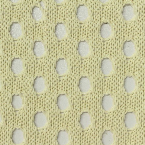 Light Yellow Openwork Pointelle Knit, Poly-Cotton, 300 gsm