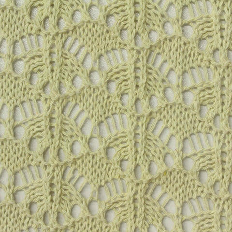 Light Yellow Openwork Pointelle Knit, Poly-Cotton, 310 gsm