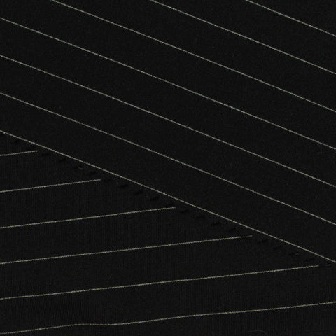 White Pinstripe Ponte Knit, Viscose-Nylon