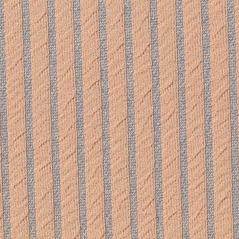 Peach Vertical-Stripe Interlock Knit, Nylon