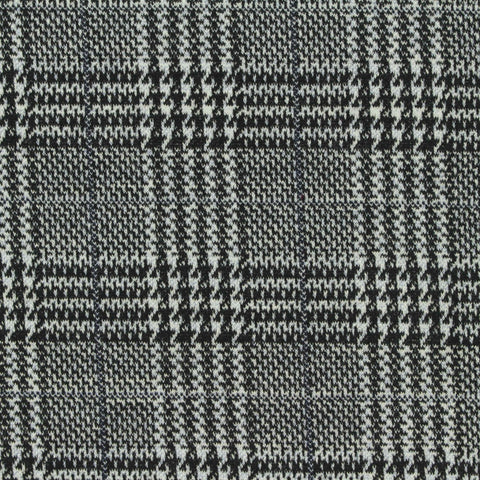Black Plaid Jacquard, Poly-Viscose, 350 gsm