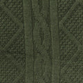 Dark Green Vertical-Stripe Rib Knit, Viscose-Poly
