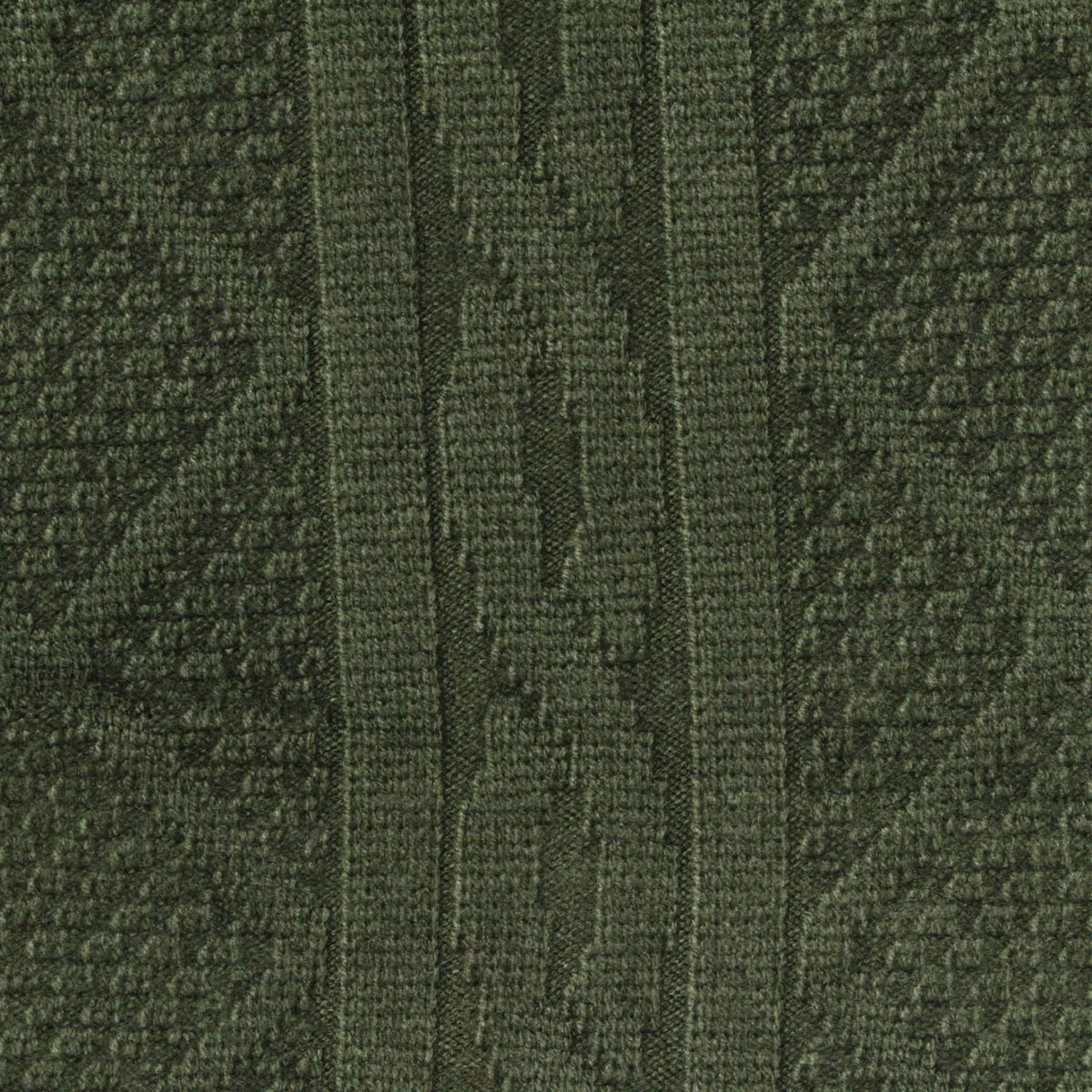 Dark Green Vertical-Stripe Rib Knit, Viscose-Poly
