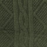 Dark Green Vertical-Stripe Rib Knit, Viscose-Poly