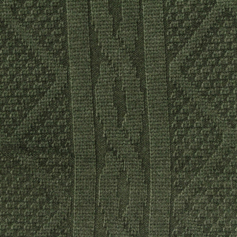 Dark Green Vertical-Stripe Rib Knit, Viscose-Poly