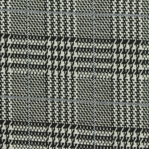 Black Houndstooth Jacquard, Poly-Viscose, 430 gsm