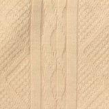 Beige Chevron Rib Knit, Viscose-Poly