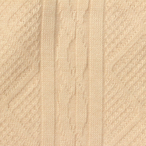 Beige Chevron Rib Knit, Viscose-Poly
