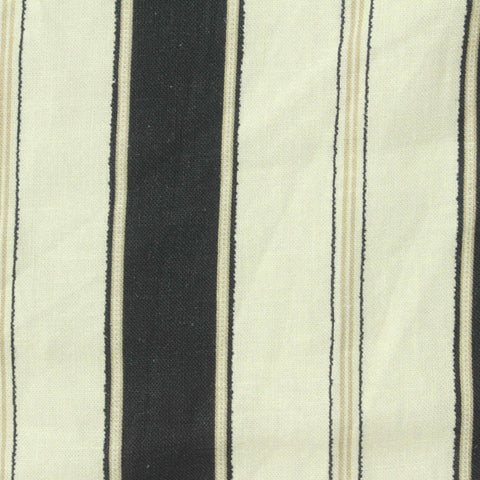 Dark Grey Vertical-Stripe Woven, Linen-Viscose