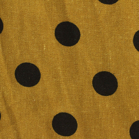 Black Dots Woven, Viscose-Linen, 215 gsm