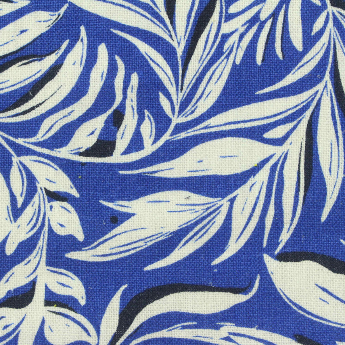 White Leaves Woven, Linen-Viscose