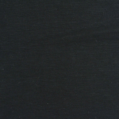 Viscose Nylon Blend Stretch Interlock Knit Fabric, 200 gsm, 160 cm — Black