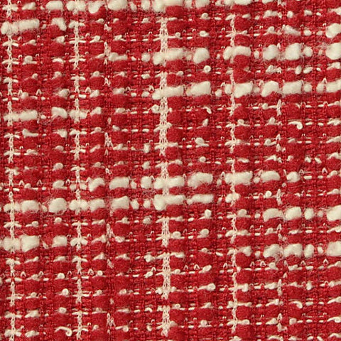 Red Textured-Check Bouclé, Polyester