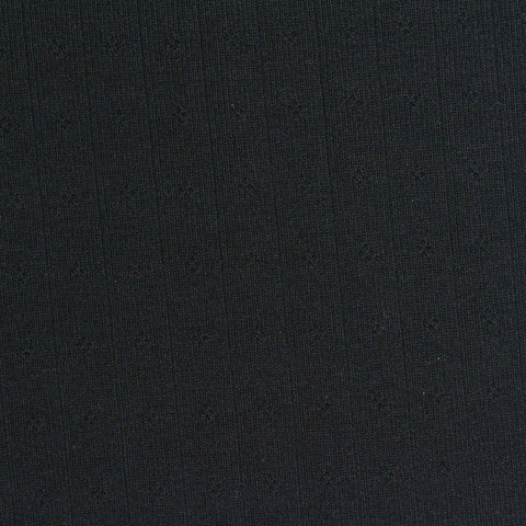 Black Tone-on-Tone Pointelle Knit, Poly-Viscose