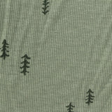 Floral Viscose Stretch Rib Knit Fabric, 262 gsm, 130 cm — Green