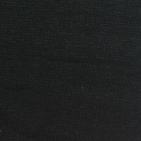 Viscose Polyester Blend Stretch Rib Knit Fabric, 270 gsm, 182 cm — Black