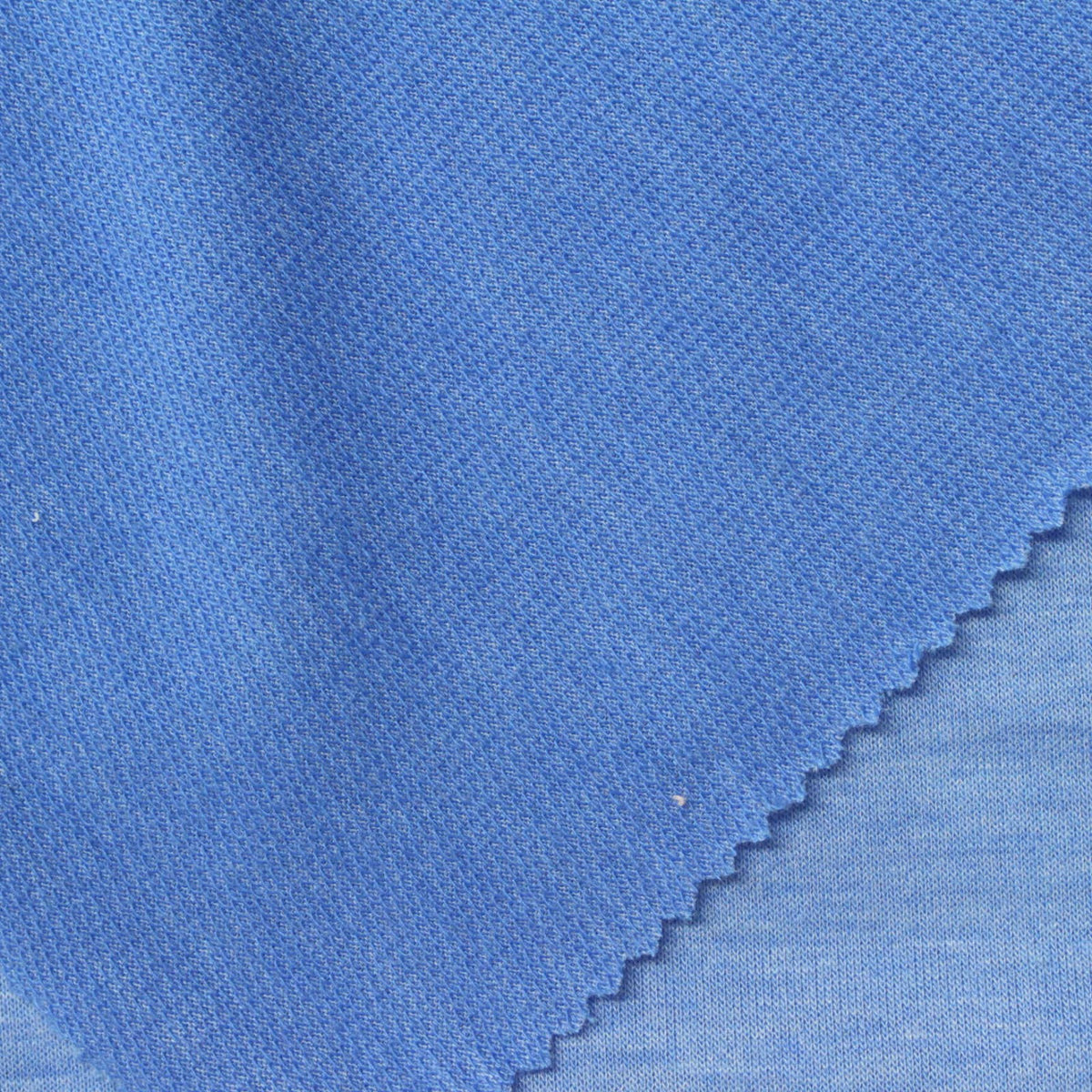 Polyester Viscose Stretch French Terry Fabric, 160 gsm, 155 cm — Blue